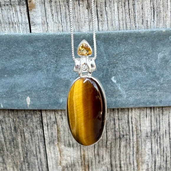Tiger Eye & Citrine Necklace - Picture 13 of 16
